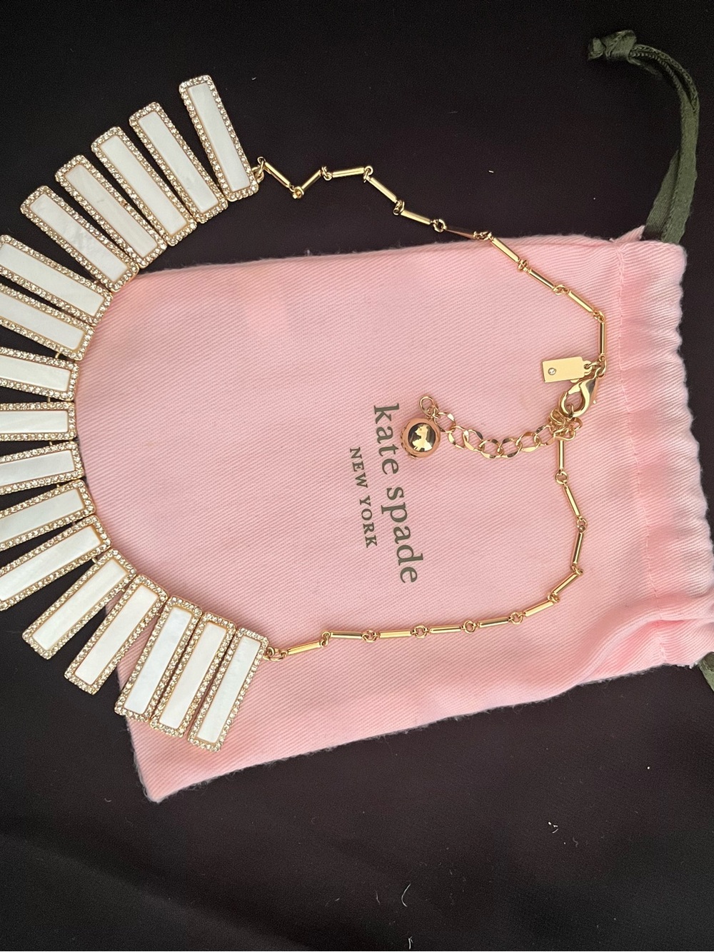 kate spade Gold-tone Necklace with White Enamel Panels